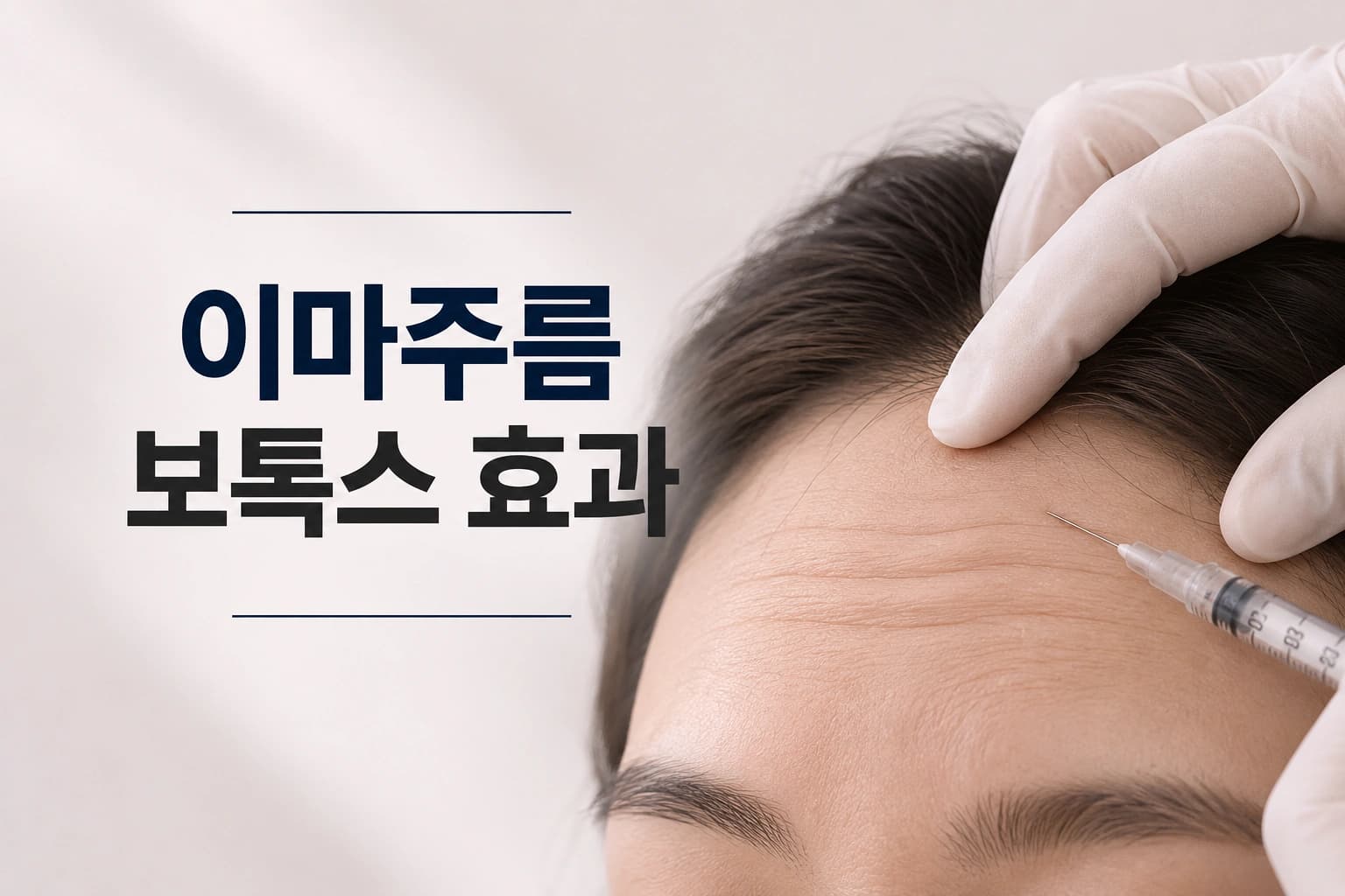 이마 전두근 부위에 보톡스 주사를 시행하는 장면을 담은 이마주름 보톡스 시술 썸네일