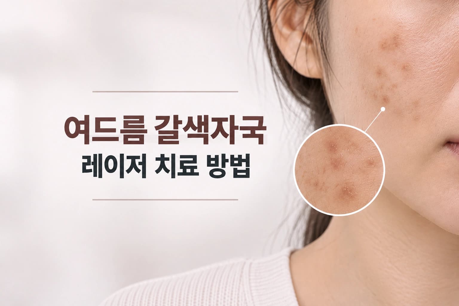 여드름 염증 후 남은 갈색자국의 레이저 치료 방법을 안내